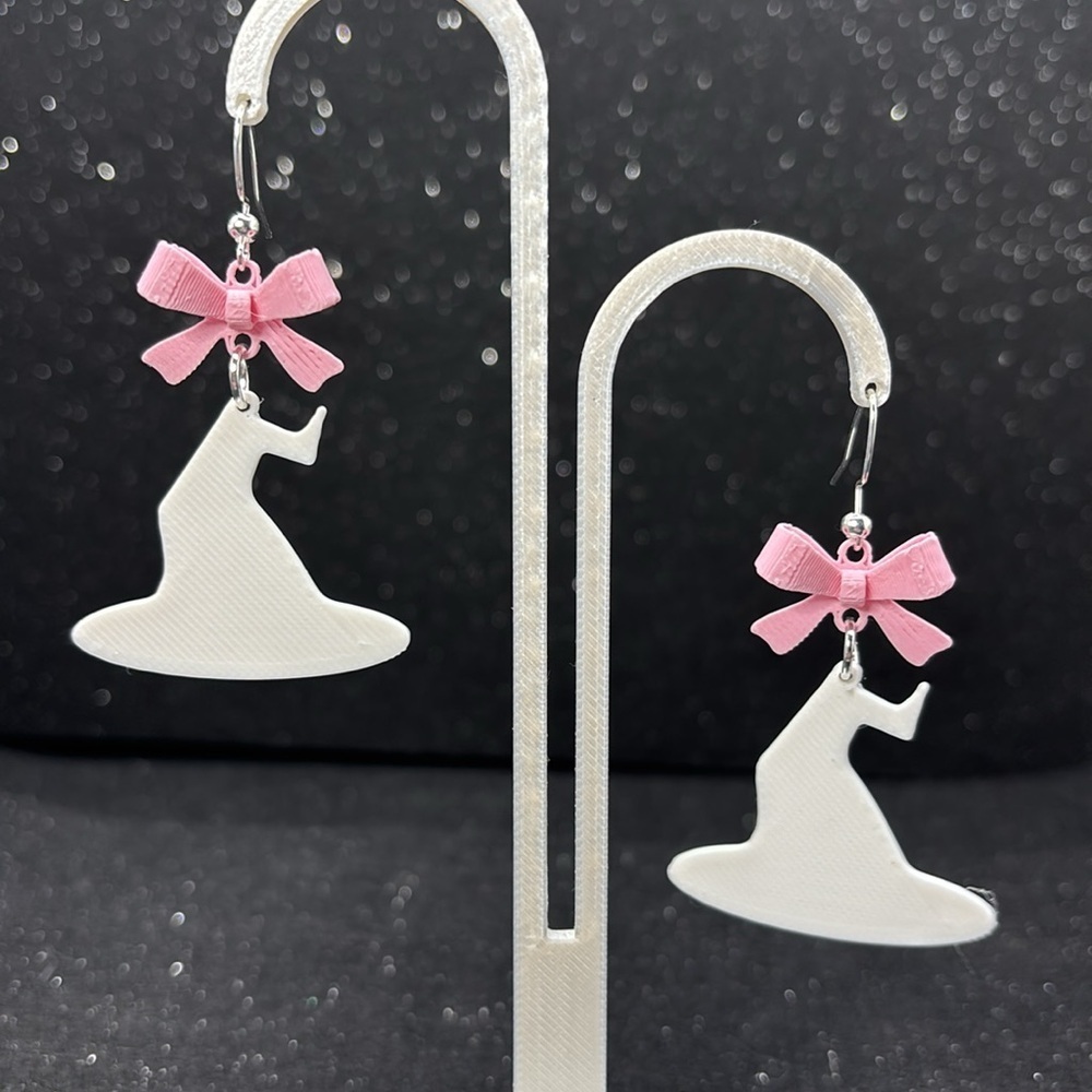 The Bewitched Bloom Earrings with Pink Bows - Picture 4 of 4